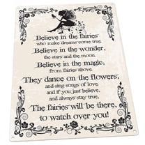 Believe in the Fairies 9"x12" Metal Sign, Wall Decor for Porch, Patio, or Deck