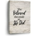 thumbnail image 1 of She Believed She Could So She Did Canvas Wall Art 12x16in Inspirational Sayings Canvas Pictures Artwork Posters Ready to Hang Modern Wall Paintings for Bedroom Living Room Kitchen New Home Decor, 1 of 7
