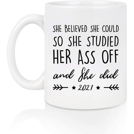 She Believed She Could So She Did Mug, College Graduation Gifts for Her, Nurse Gifts Mug for Women, Special Graduation Gifts for Nurses Female, Spiritual Mug Gifts for Women 11 Oz White