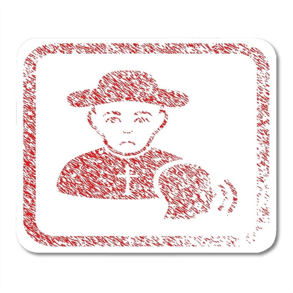 Believer Confession Rubber Seal Stamp Watermark Human Face Has Sadness Sentiment Scratched Red Imitation Mousepad Mouse Pad Mouse Mat 9x10 inch