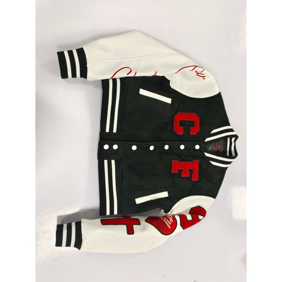 Heart Posture Crop Varsity Jacket Genesis Collection by Christian Flow
