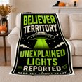 thumbnail image 1 of Believer Territory UFO Poster, Bold Alien Style for Space Lovers, Unexplained Lights Reported Scene and Christmas Gift, Soft Flannel Blanket for Den and Game Room, Sci Fi Home Decor, 1 of 9