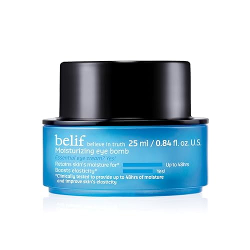 belif The True Cream Moisturizing Eye Bomb, 48hr Hydrating Eye Cream, Firms and Reduces Fine Lines and Wrinkles, Caffeine, Peptide, Ceramide, All Around The Eye Care, Korean Skin Care