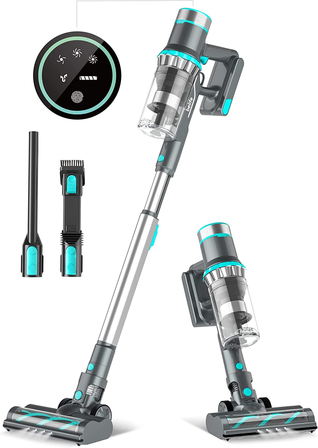 Belife Cordless Vacuum Cleaner, 26Kpa Powerful Stick Vacuum, up to 50Mins  Runtime , 6-in-1 Lightweight Vacuum for Hard Floor Pet Hair 