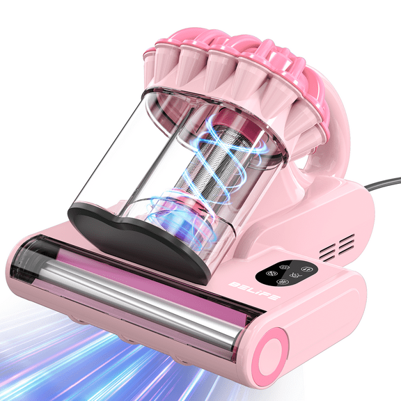 Belife M8 Mattress Vacuum Cleaner, Anti-allergen Bed Vacuum Cleaner with UV & Hot Air & High Heating, 550W 18Kpa Powerful Suction Double-Cup Handheld Vacuum for Bed, Couch, Sofa, Corded