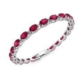 thumbnail image 1 of Belinda 6 x 4 mm Oval Cut 11.34 CTW Ruby Tennis Bracelet for Women, 7.25" Birthstone Tennis Bracelet with Box Tongue Clasp., 1 of 5