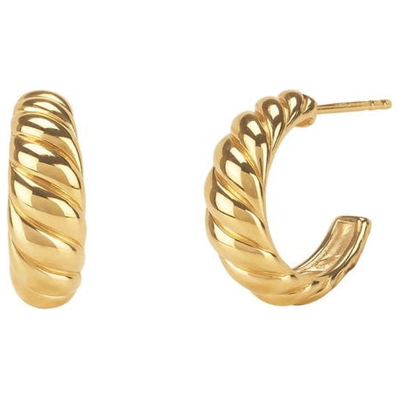 Belinda Jewelz Gold Plated Croissant Hoops for Women with push back