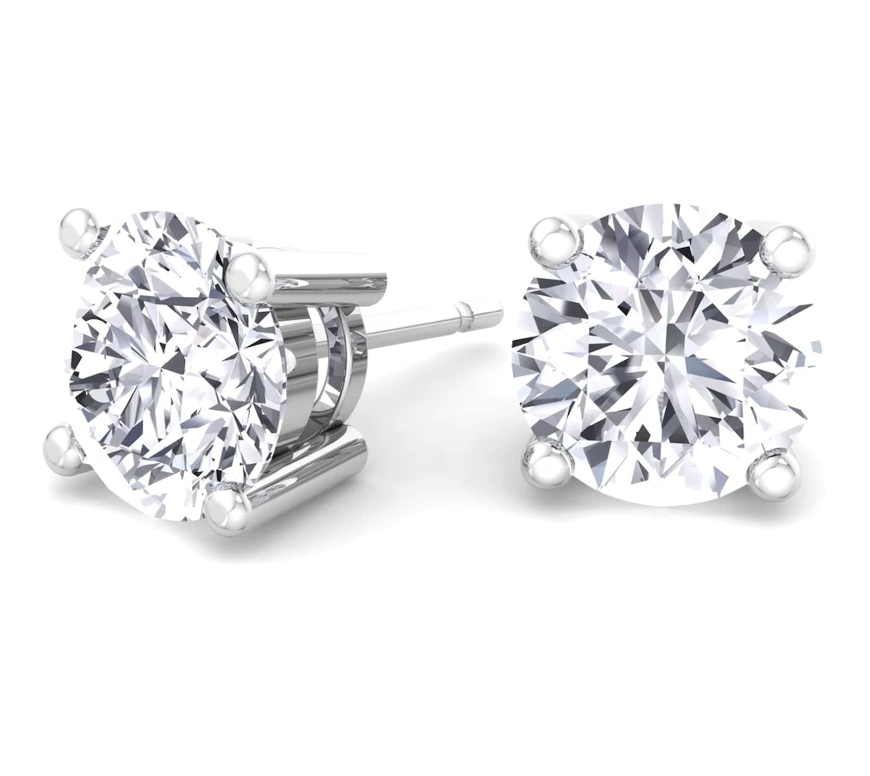 Belinda Jewelz Sterling Silver Moissanite Earrings(5mm), 1 Carat ...