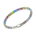 thumbnail image 1 of Belinda Jewelz Sterling Silver Tennis Bracelet With Multicolor Oval Gemstone – Rhodium Plated Tennis Bracelet For Women and Girls With Tongue Clasp Closure, 1 of 3