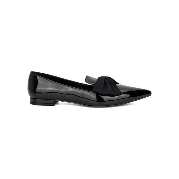 Belinda Pointed Toe Bow Loafers - Black