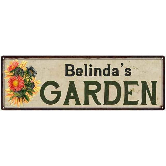 Belinda's Garden Sign Flower Chic Decor 6x18 Sign Gift 106180017308