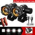 thumbnail image 1 of Belita Amy USB Rechargeable LED Mountain Bike Lights Front+Rear Lamp Kit, 4 Piece, 1 of 14