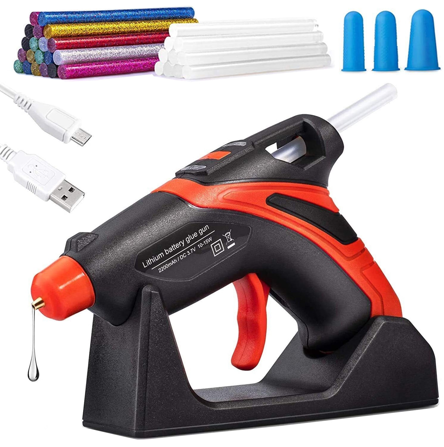 5400MAh Cordless Hot Melt Glue Gun With 100/50/20pc Glue Sticks Copper  Nozzle Rechargeable Hot Glue Gun – the best products in the Joom Geek  online store