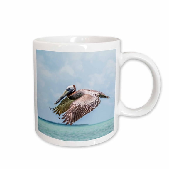 3drose, Belize, Ambergris Caye. Adult Brown Pelican., 15oz Mug