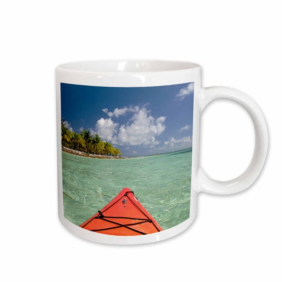 3drose, Belize, Caribbean Sea. Kayaking Off the Coast of Southwater Cay., 11oz Mug