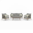 thumbnail image 1 of Belize Contemporary 4 Piece Outdoor Conversation Set in Gray Sand Drift Fabric, 1 of 4