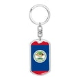 thumbnail image 1 of Belize Flag Keychain Dog Tag Stainless Steel or 18k Gold, 1 of 16