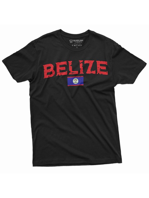 Belize Flag Shirt Belize Patriotic Gifts Belize National Country Flag Logo Tshirts Belizean Shirts (Medium Black)