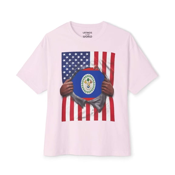 Belize Flag USA Flag Pride T-shirt | Belizean American Flag Rip 4th Of July | Funny Viral Latino Tees | Unisex - 4 Colors