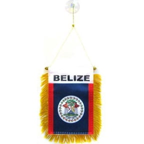 AZ Flag Belize Pennant 4x6 in Belizean 100D Polyester Suction Cup 15x10 cm