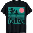 thumbnail image 1 of Belize Palm Trees Surf Vintage Retro Souvenir T-Shirt, 1 of 4