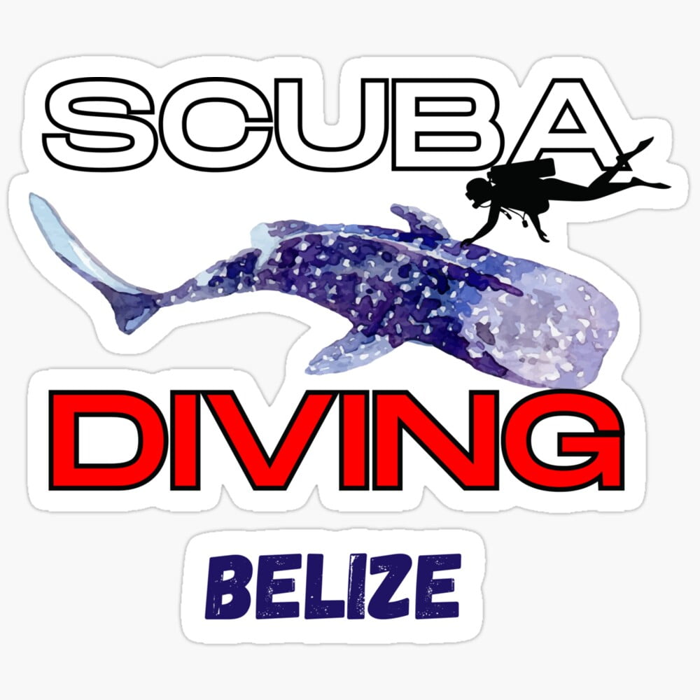 Belize Scuba Diving - Whale Shark Sticker Phone Decal Water Bottle ...