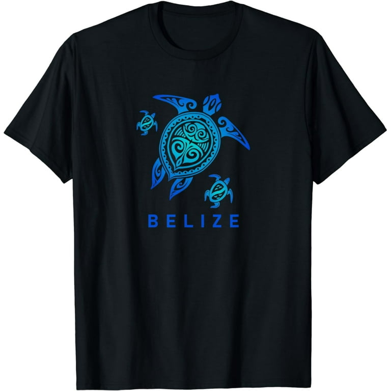 Belize T-Shirt Tribal Turtle Belize T-Shirt Tribal Turtle