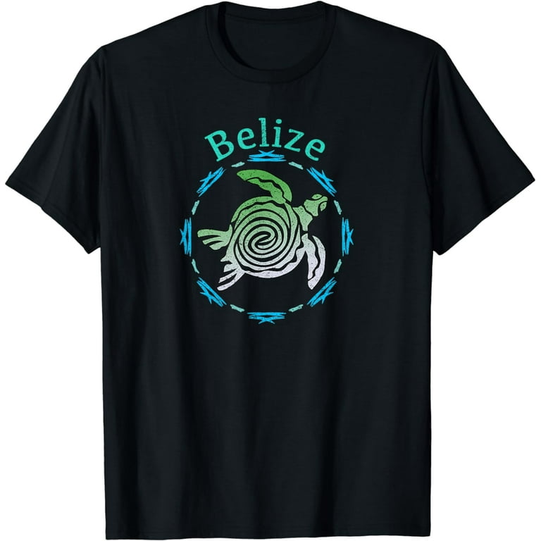 Belize T-Shirt Tribal Turtle Belize T-Shirt Tribal Turtle