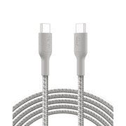 Belkin Braided USB-C to USB-C Cable ( 10ft, 60W) - Soft, Flexible Fast-Charging Cable, Type C Charger Cord for iPhone 16 & 15 Series, Galaxy S25, MacBook, iPad Pro, & More - Gray (USB 2.0,)