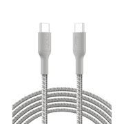 Belkin Braided USB-C to USB-C Cable  10ft, 60W - Soft, Flexible Fast-Charging Cable, Type C Charger Cord for iPhone 16 & 15 Series, Galaxy S25, MacBook, iPad Pro, More - Gray USB 2.0,