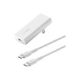 thumbnail image 1 of Belkin BoostCharge Pro - - GaN technology - 20 Watt - Fast Charge, PD (24 pin USB-C) - on cable: USB-C - white, 1 of 8