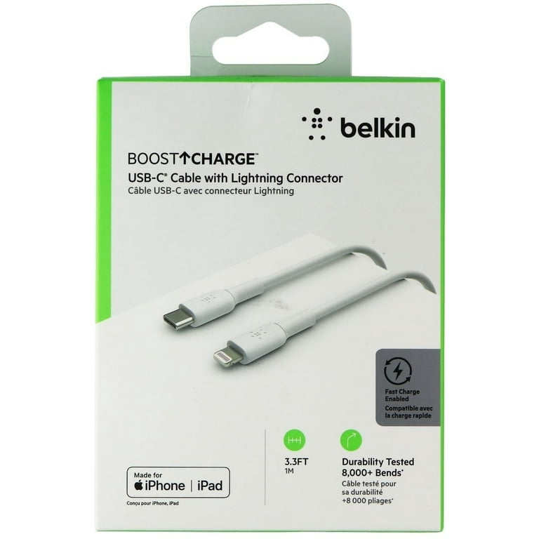Belkin Belkin Boost Up Charge USB C to Apple Lightning Cable 3ft White  (CAA003BT1MWH)