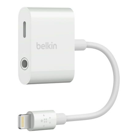 Belkin - Lightning to 3.5mm Audio Cable + Audio Charger Splitter - White