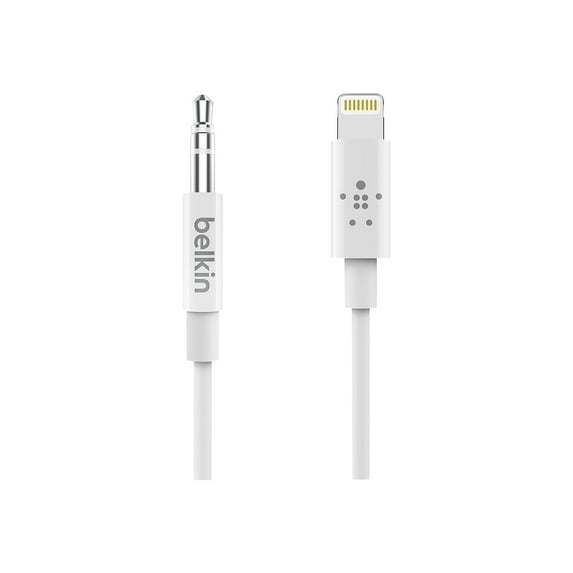 Belkin 3.5mm Audio to Lightning Cable 3ft MFi-Certified, White (AV10172BT03-WHT)