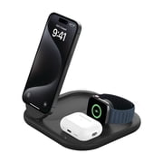 Open Box Belkin 3-in-1 MagSafe-Compatible Charger 15W, Foldable Qi2-Certified Wireless Charging Station - Black