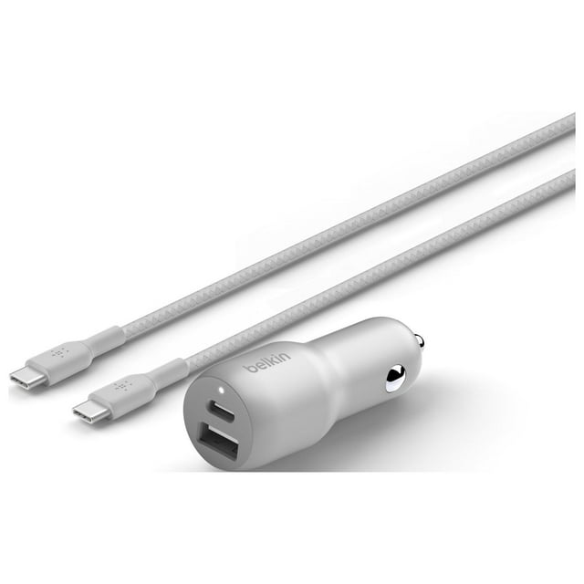 Belkin 37W Dual Port Fast Car Charger with 3.3ft USBC Cable Included