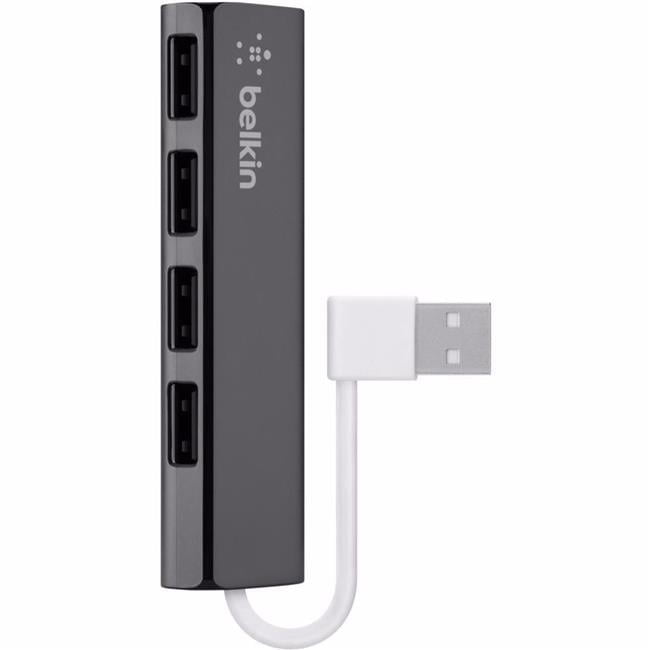 Belkin 4 port usb 2 0 travel hub ultraslim series retail box black