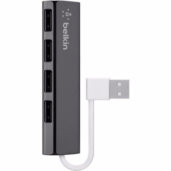 Belkin 4 Port USB 2.0 Travel Hub Ultraslim Series Retail Box, Black