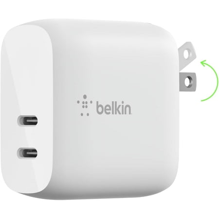 Belkin 40W Dual Port USB-C Wall Charger, USB Type C Charger Fast Charging for iPhone 16, 16 Plus, 16 Pro, 16 Pro Max, 15, 15 Pro, 15 Pro Max, iPhone 14 Series, Galaxy S24 Ultra, iPad, AirPods & More