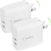 Belkin 40W Dual Port USB-C Wall Charger, USB Type C Charger Fast Charging for iPhone 16, 16 Plus, 16 Pro, 16 Pro Max, 15, 15 Pro, 15 Pro Max, iPhone 14 Series, Galaxy S24 & More, 2-Pack