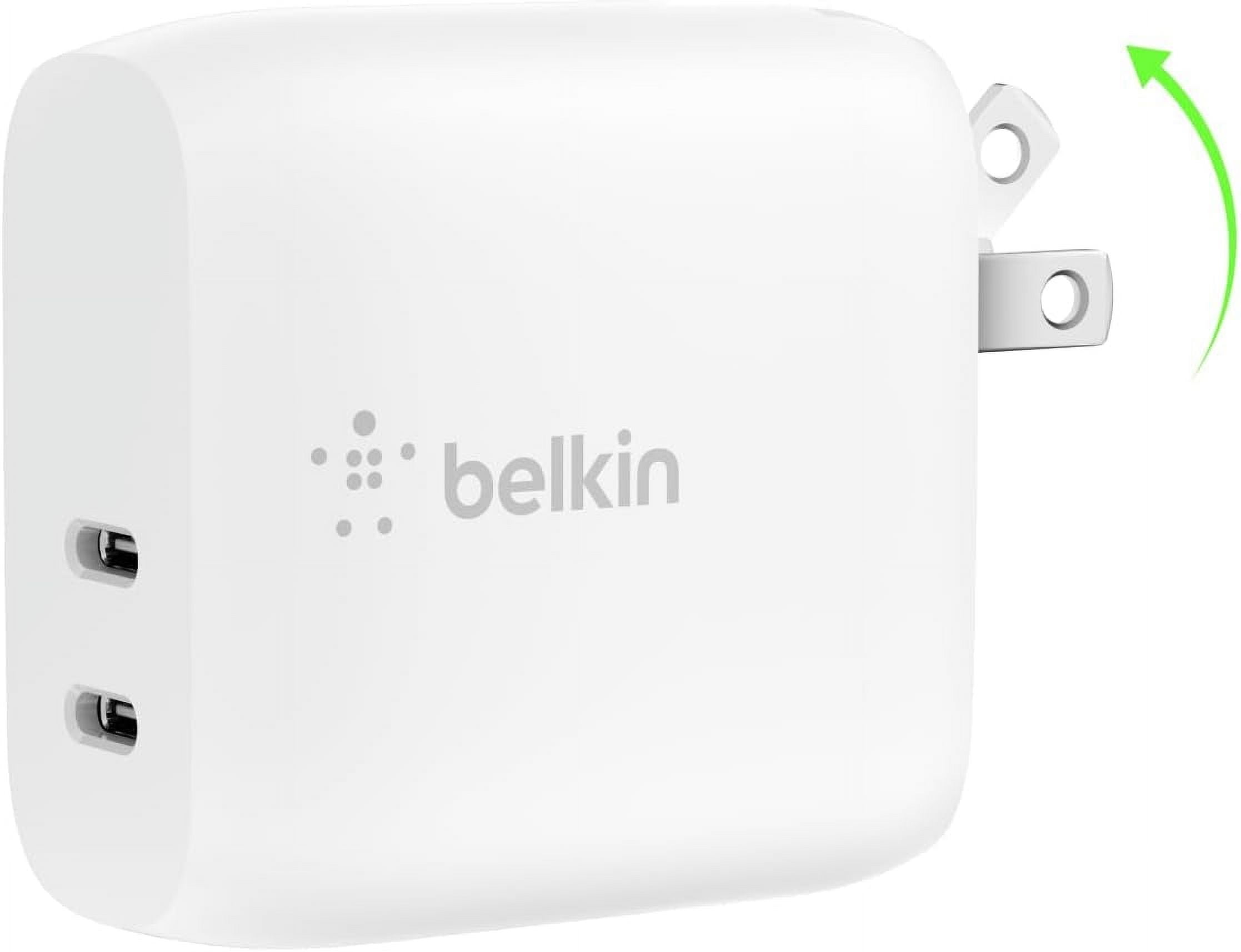 Belkin 40W Dual Port USB-C Wall Charger, USB Type C Charger Fast Charging for iPhone 16, 16 Plus, 16 Pro, 16 Pro Max, 15, 15 Pro, 15 Pro Max, iPhone 14 Series, Galaxy S24 Ultra, iPad, AirPods & More