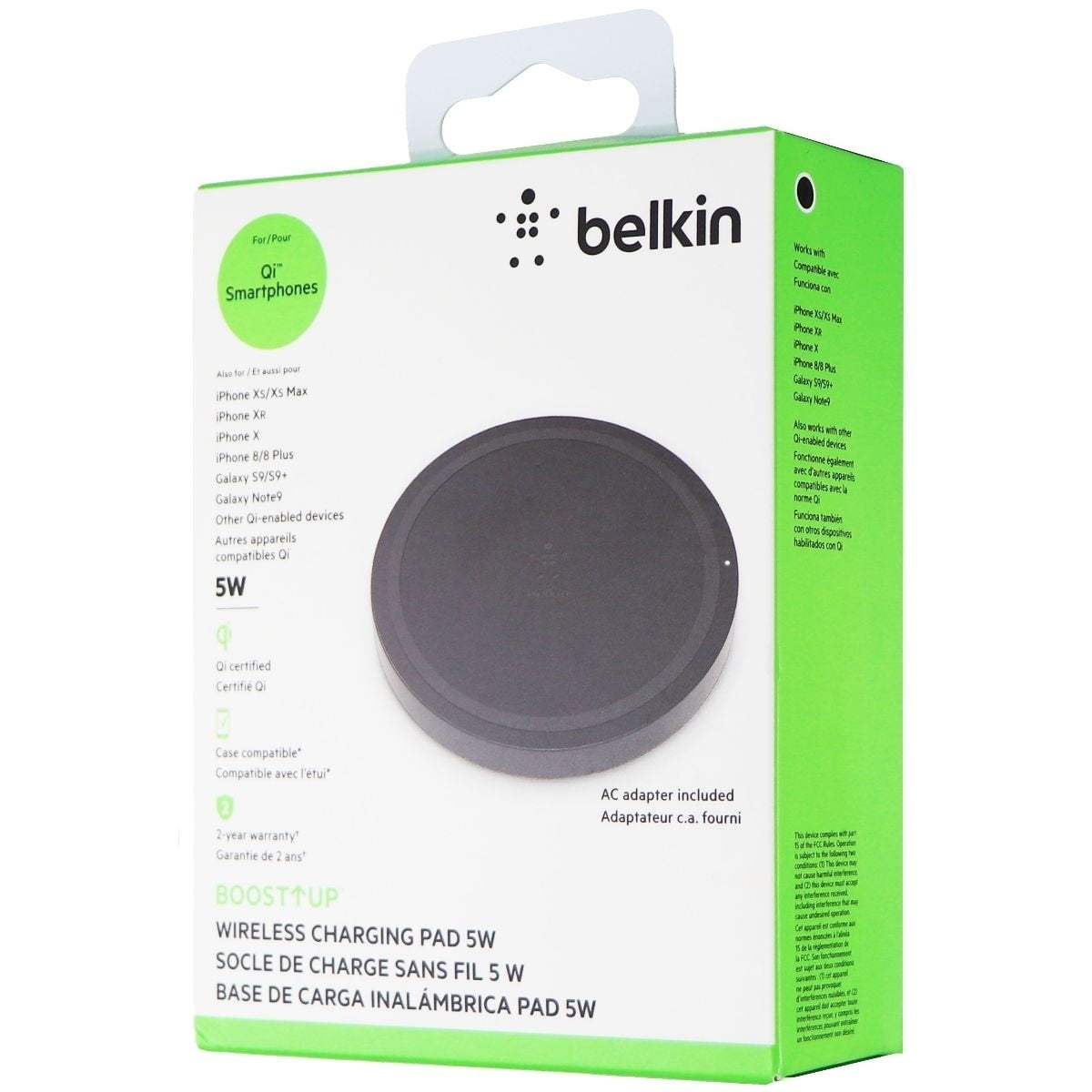 Belkin 5W Wireless Charging Pad for Qi Devices like iPhone and for AirPods - Black