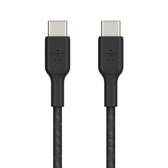 Belkin 5ft Braided USB-C to USB-C Cable W/ Strap, Cable for iPhone 16 , 15 Models and More - Black