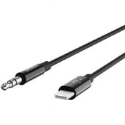 Belkin 3.5mm Audio Cable with Lightning Connector, 6ft Durable AUX Cable for iPhone, iPad, and iPod - Connects to Car Stereo, Headphones, and Speakers - MFi-Certified for Apple Devices - Black