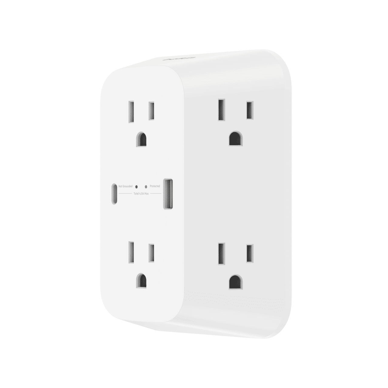 Belkin 6-Outlet Surge Protector Power Strip, Wall-Mountable with 6 AC Outlets, Overvoltage Protection, LED Indicator - USB-C Port & USB-A Port w/ USB-C PD Fast Charging - 1680 Joules of Protection