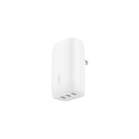 Belkin 67W Portable 3-Port USB-C Wall Charger, 3xUSB-C (67W Total), Fast Charging, Power Adapter, White