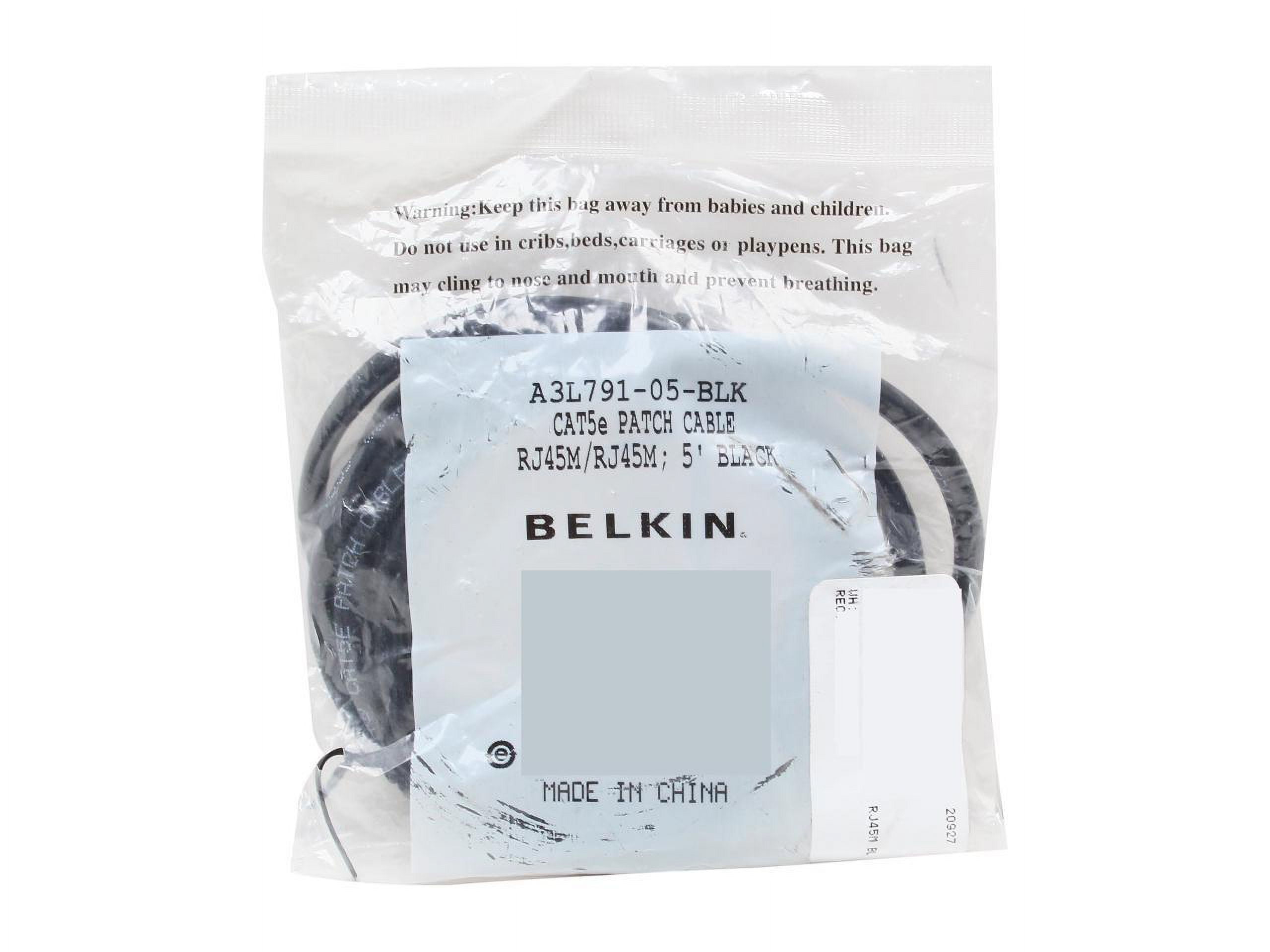 Belkin A3L791-05-BLK 5 ft. Cat 5E Black Network Cable