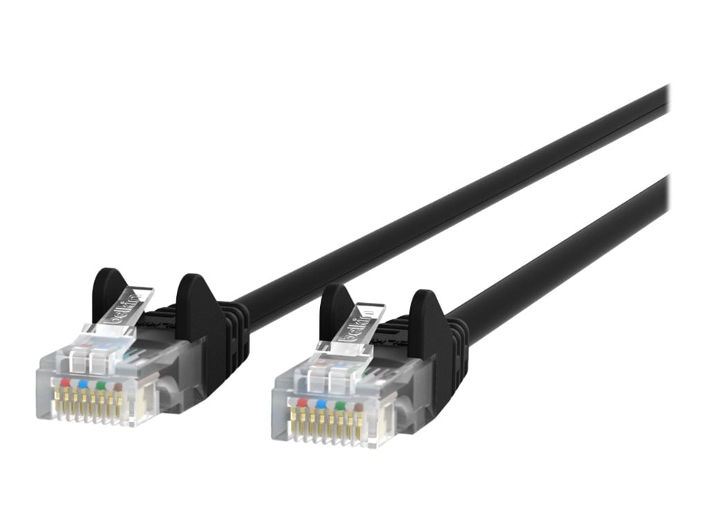 Belkin 1ft CAT6 Ethernet Patch Cable Snagless, RJ45, M/M, Black - Patch cable - RJ-45 (M) to RJ-45 (M) - 1 ft - UTP - CAT 6 - molded, snagless - black - for Omniview SMB 1x16, SMB 1x8; OmniView SMB CAT5 KVM Switch