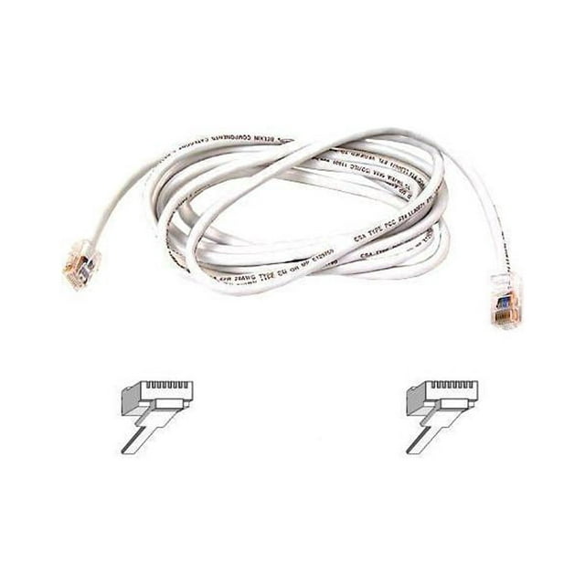 Belkin A3L980-02-WHT-S 2 ft. Cat 6 White Snagless Patch Cable
