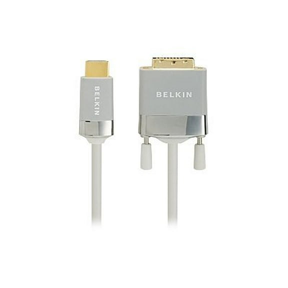 Belkin - Adapter cable - HDMI male to DVI-D male - 12 ft - shielded - white